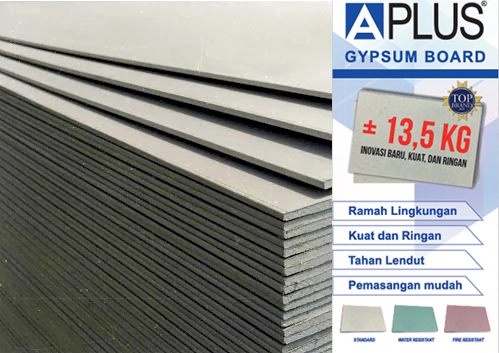 Gypsum Aplus per Lembar 9 mm 12 mm atau 15 mm